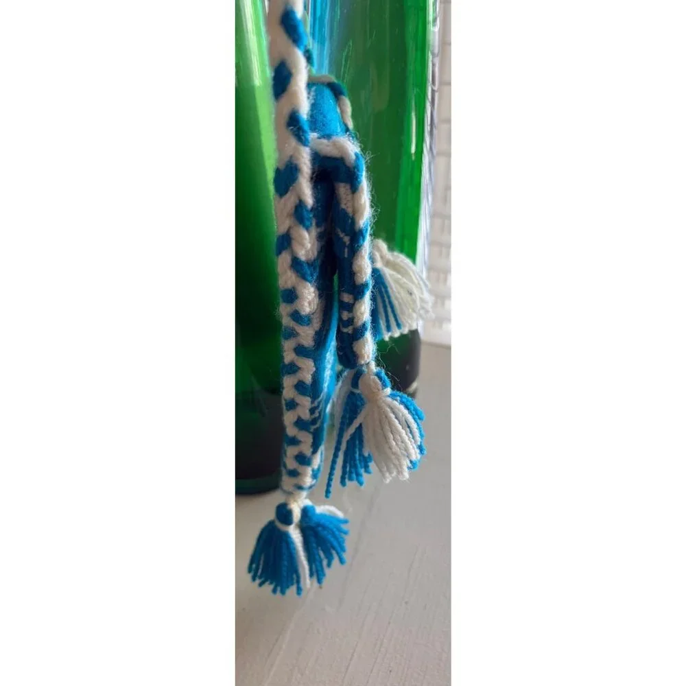 Tory Burch Woven Crossbody Phone Carrier Bag Blue & White - Picture 5 of 14